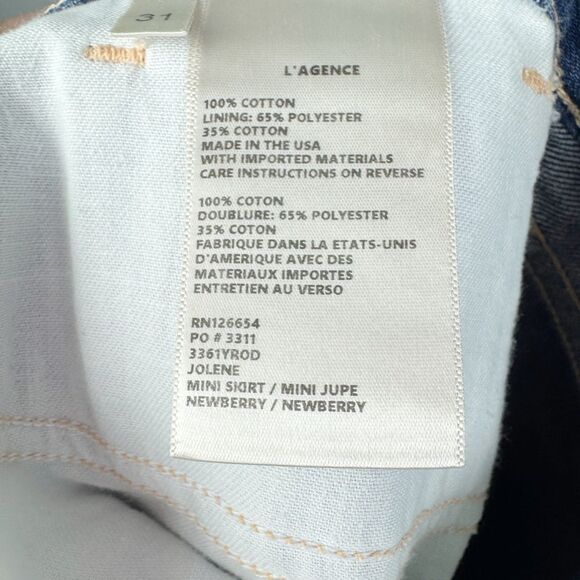 L’AGENCE | Jolene Distressed Denim Jean Mini Skirt in Newberry Women’s Size 31 - Picture 10 of 11